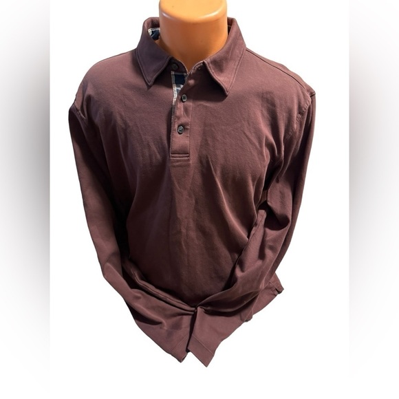 UNTUCKit Damaschino Polo Shirt Mens L Long Sleeve Wrinkle-Free Contrast Placket - Picture 2 of 16